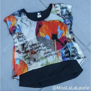 Beautiful Sheer Printed Layered Top 💛🌵